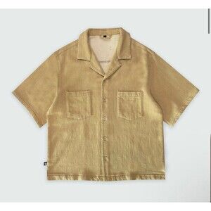 Cropped Cuban Button Down Shirt Ananke